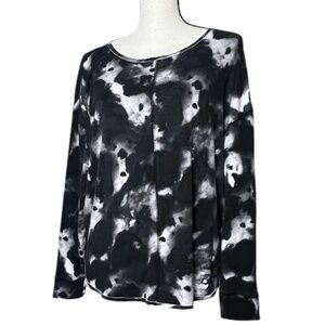 Wesbounnd Women's Black & White Long Sleeve Tee Shirt Sz L Pre-owned